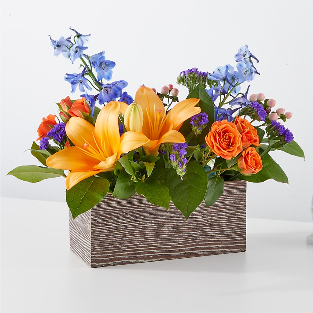 Radiant Citrus Box Bouquet – LULU & J FLOWERS, Orange CA