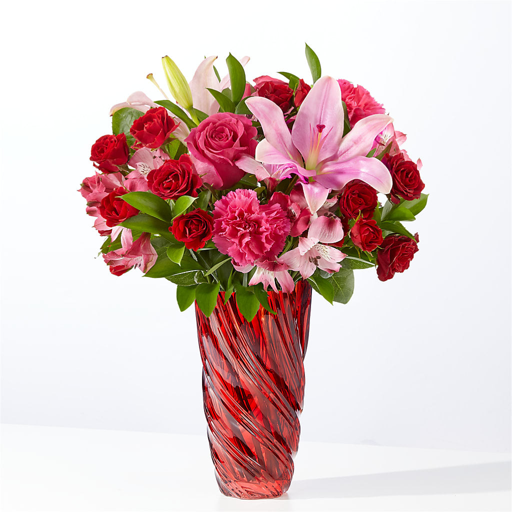 In Love Bouquet with Luxe Swirl Vase – LULU & J FLOWERS, Orange CA