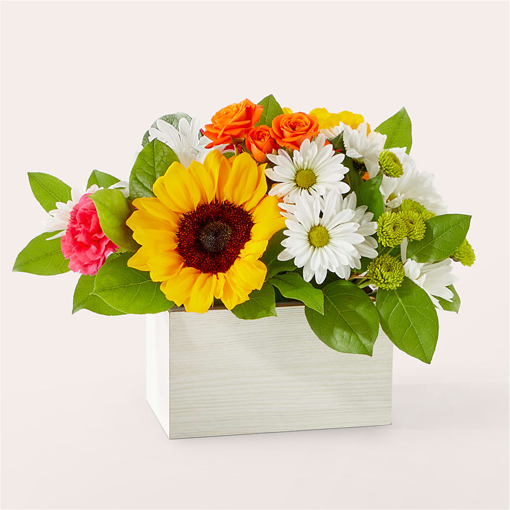 Sun-drenched Blooms Box Bouquet – LULU & J FLOWERS, Orange CA