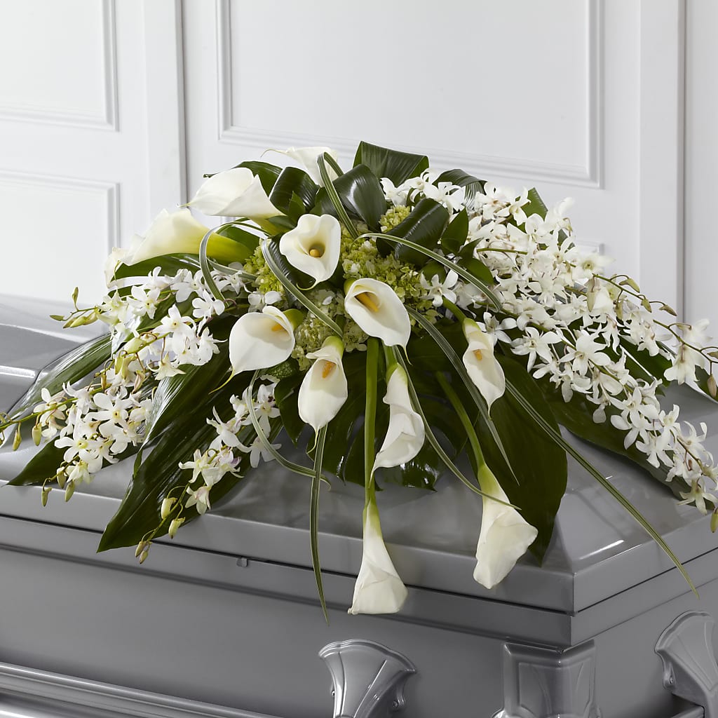 Angel Wings Casket Spray – LULU & J FLOWERS, Orange CA