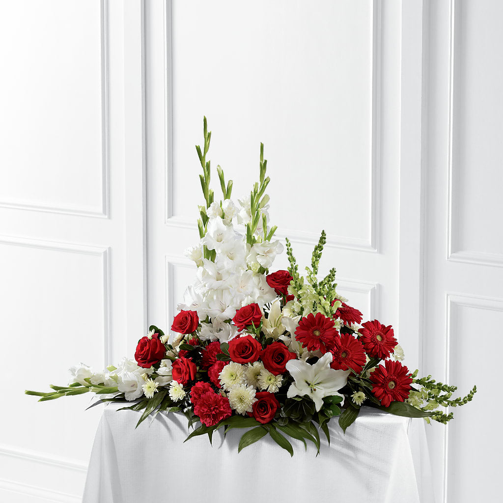 Crimson & White Arrangement – LULU & J FLOWERS, Orange CA