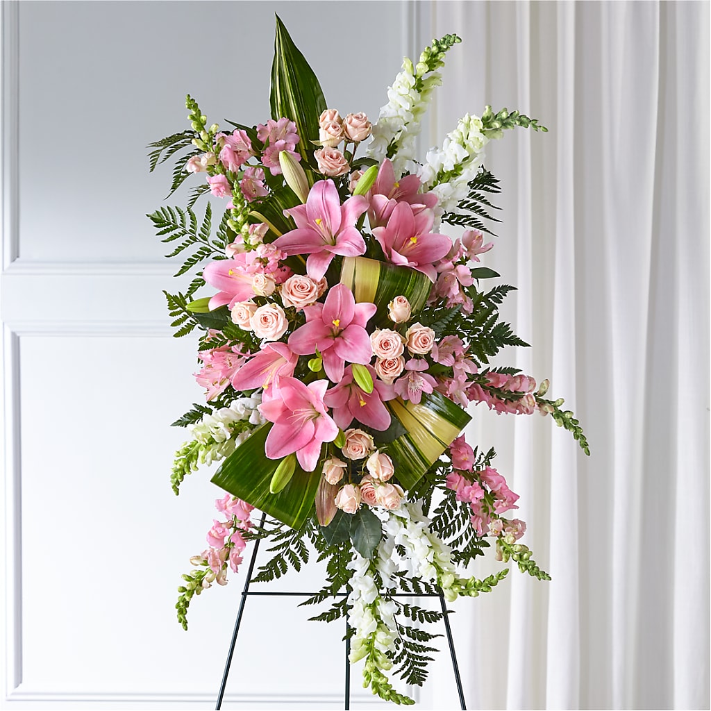 Elegant Embrace Standing Spray – LULU & J FLOWERS, Orange CA
