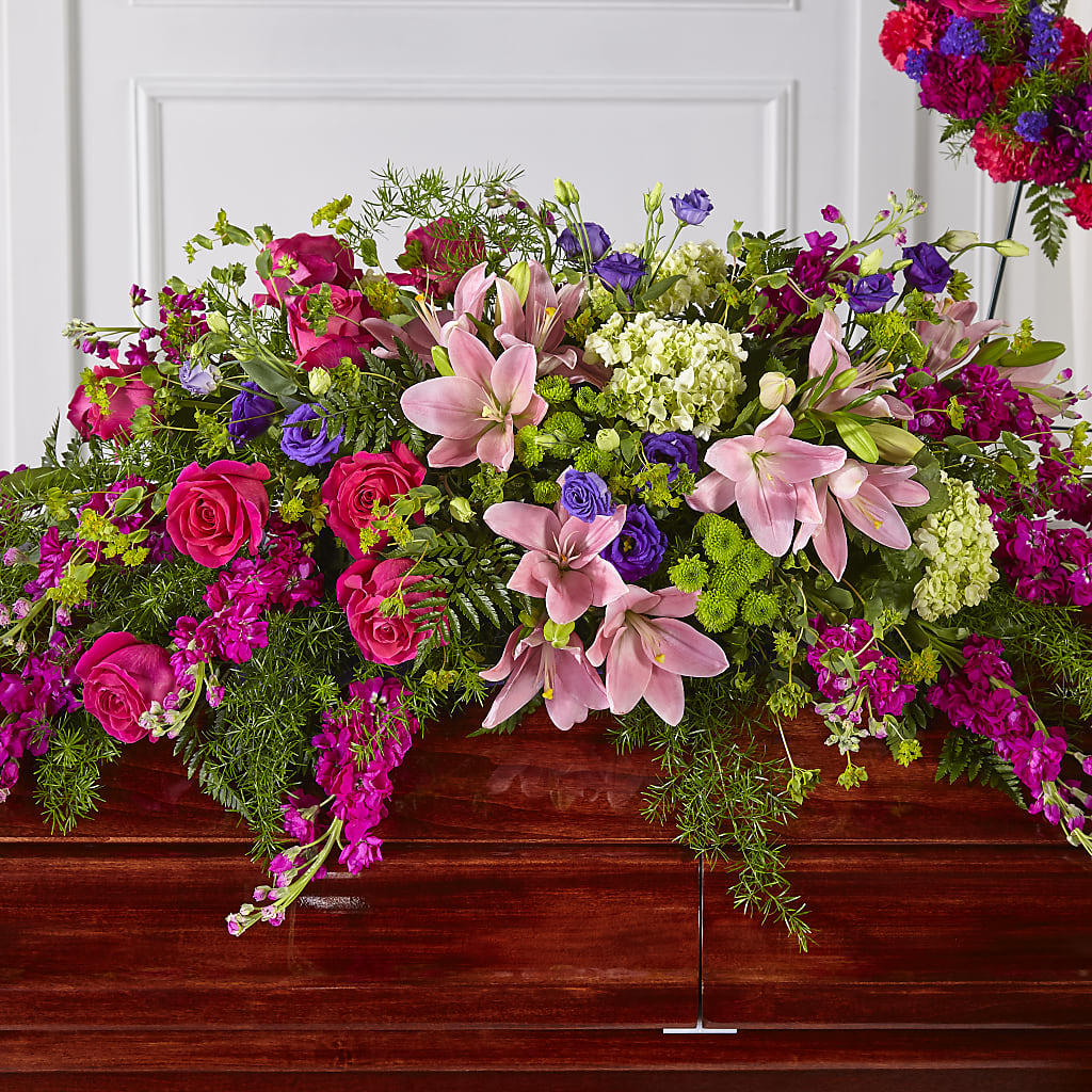 Radiant Tribute Casket Spray – LULU & J FLOWERS, Orange CA