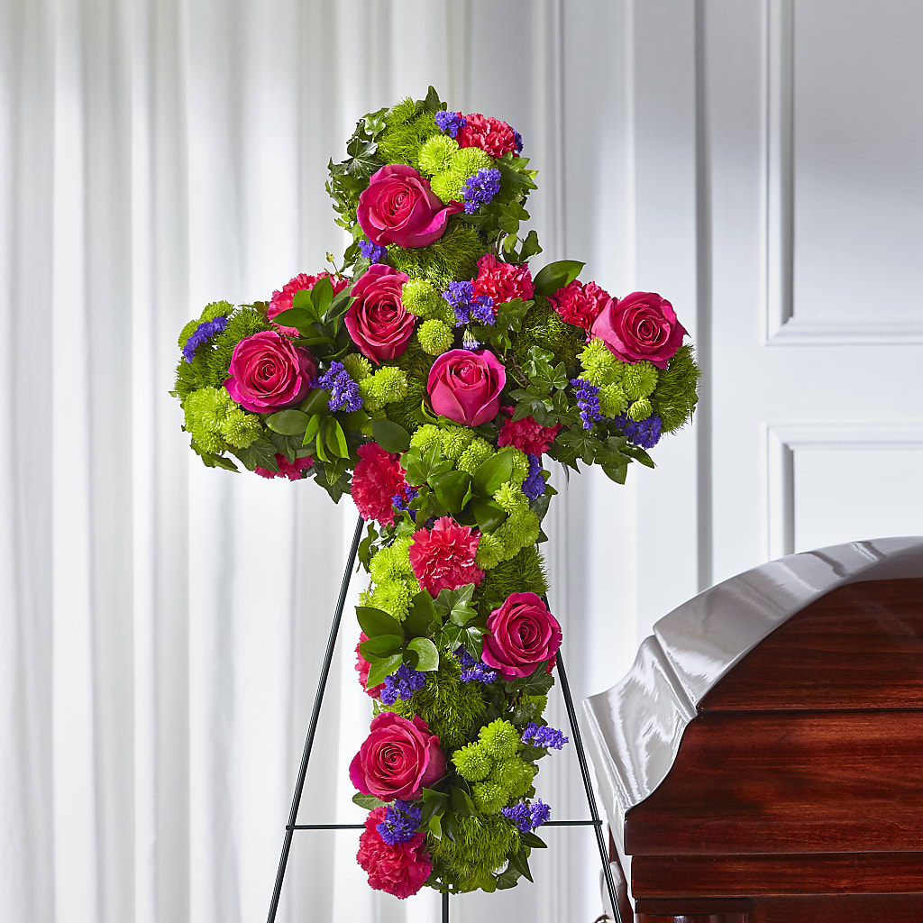 Tribute Rose Floral Cross – LULU & J FLOWERS, Orange CA