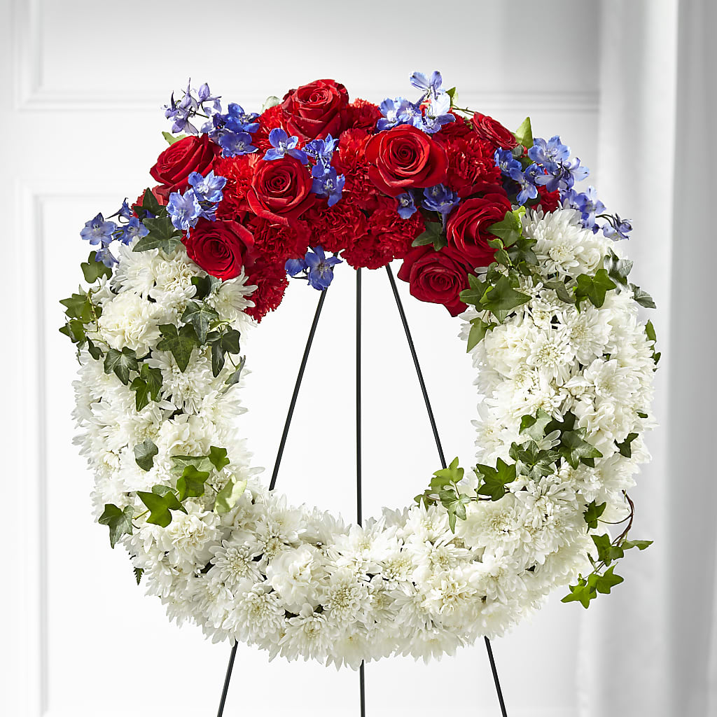 Patriotic Passion Wreath – LULU & J FLOWERS, Orange CA