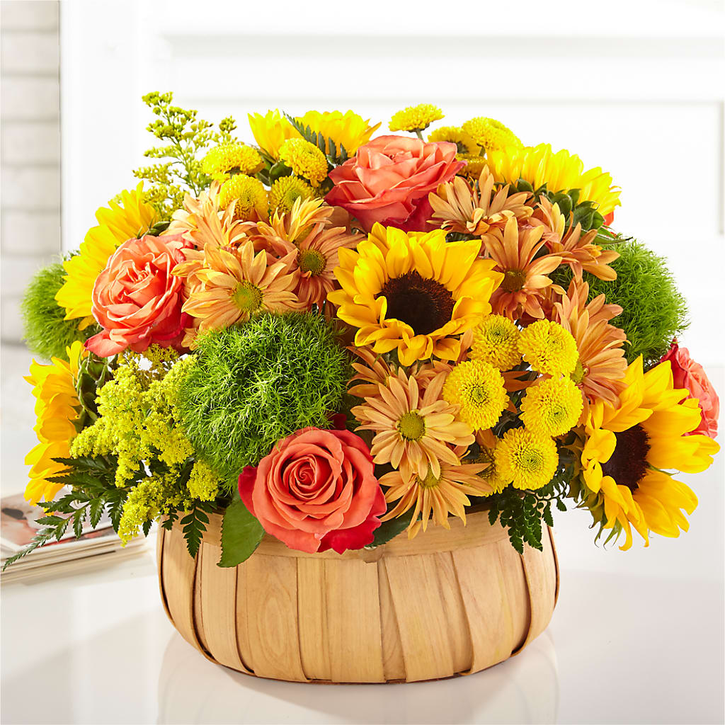 Harvest Sunflower Basket – LULU & J FLOWERS, Orange CA