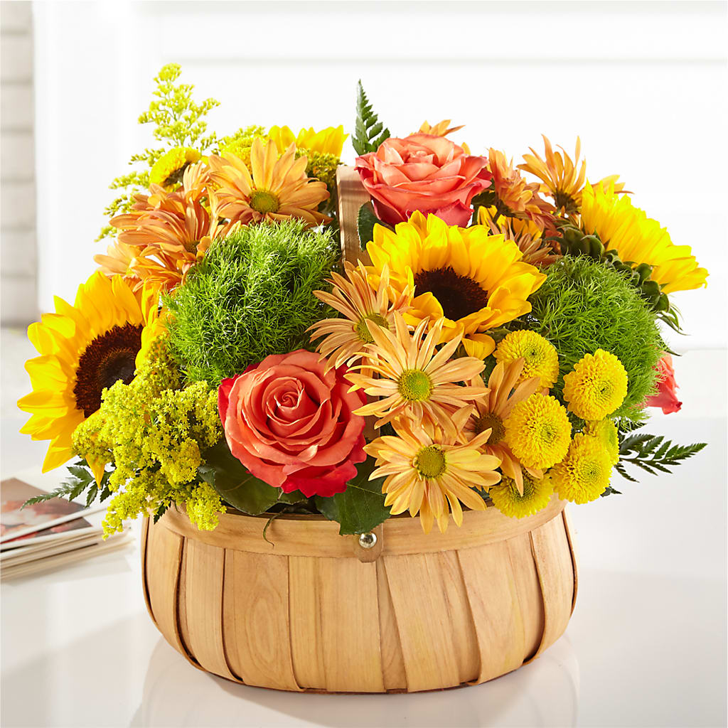 Harvest Sunflower Basket – LULU & J FLOWERS, Orange CA