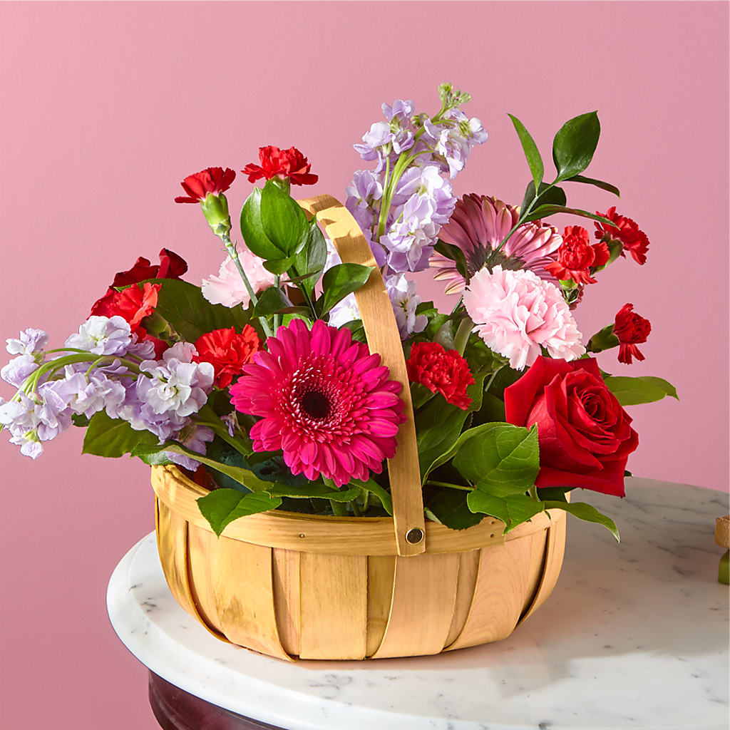 Pink Picnic Basket – LULU & J FLOWERS, Orange CA