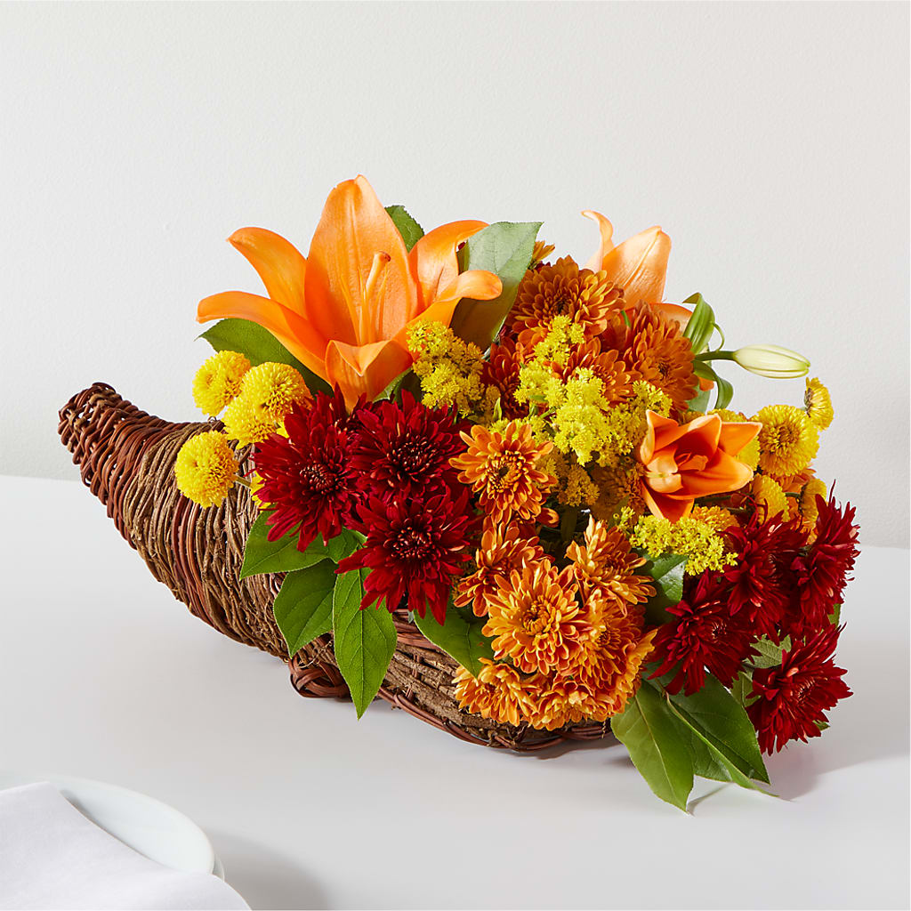 Bouquet of Blessings Cornucopia – LULU & J FLOWERS, Orange CA