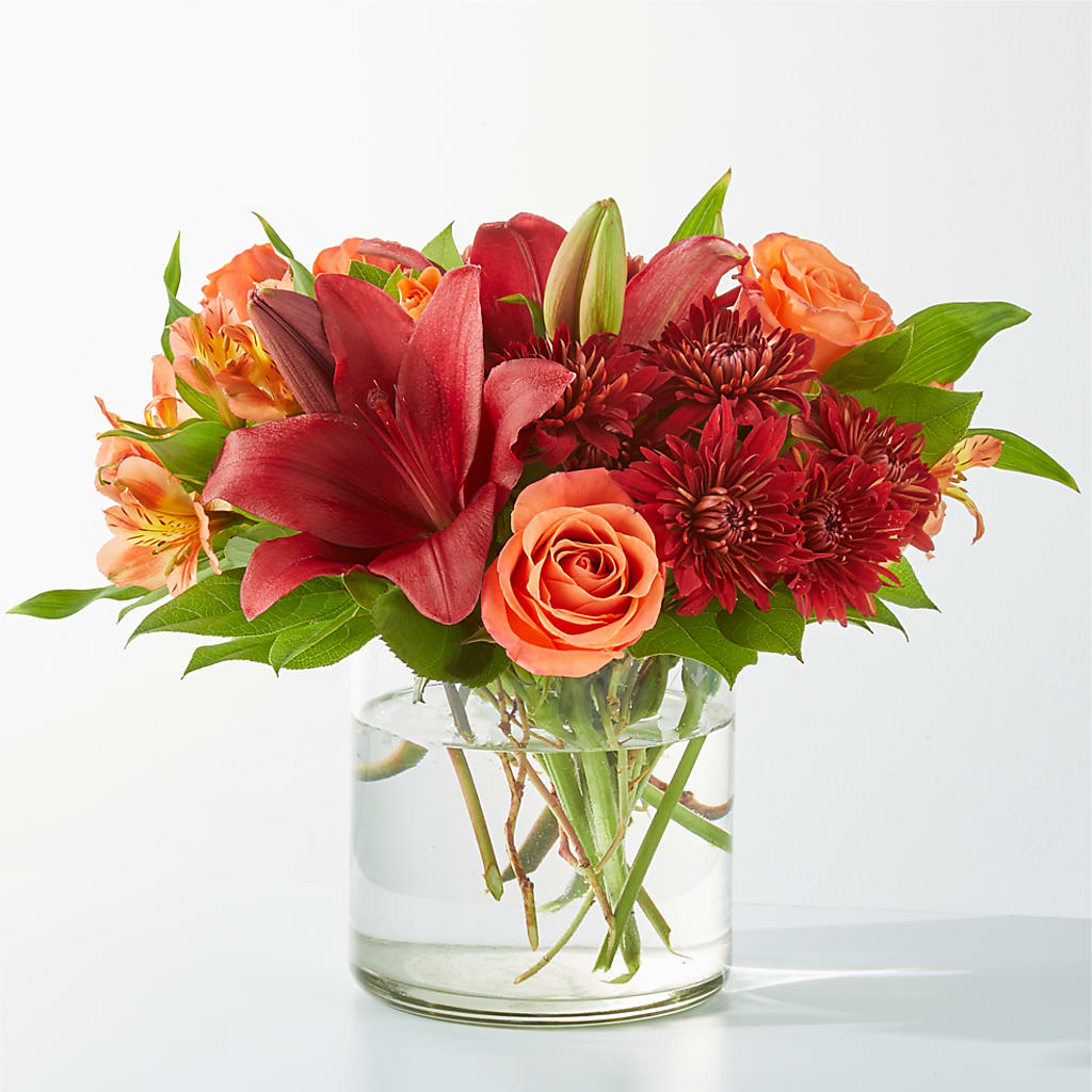 Crimson Leaves Bouquet – LULU & J FLOWERS, Orange CA