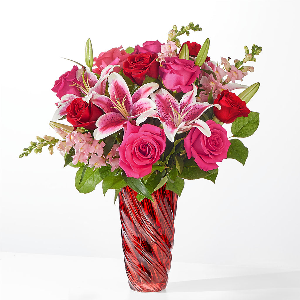 Always You Bouquet with Luxe Swirl Vase – LULU & J FLOWERS, Orange CA