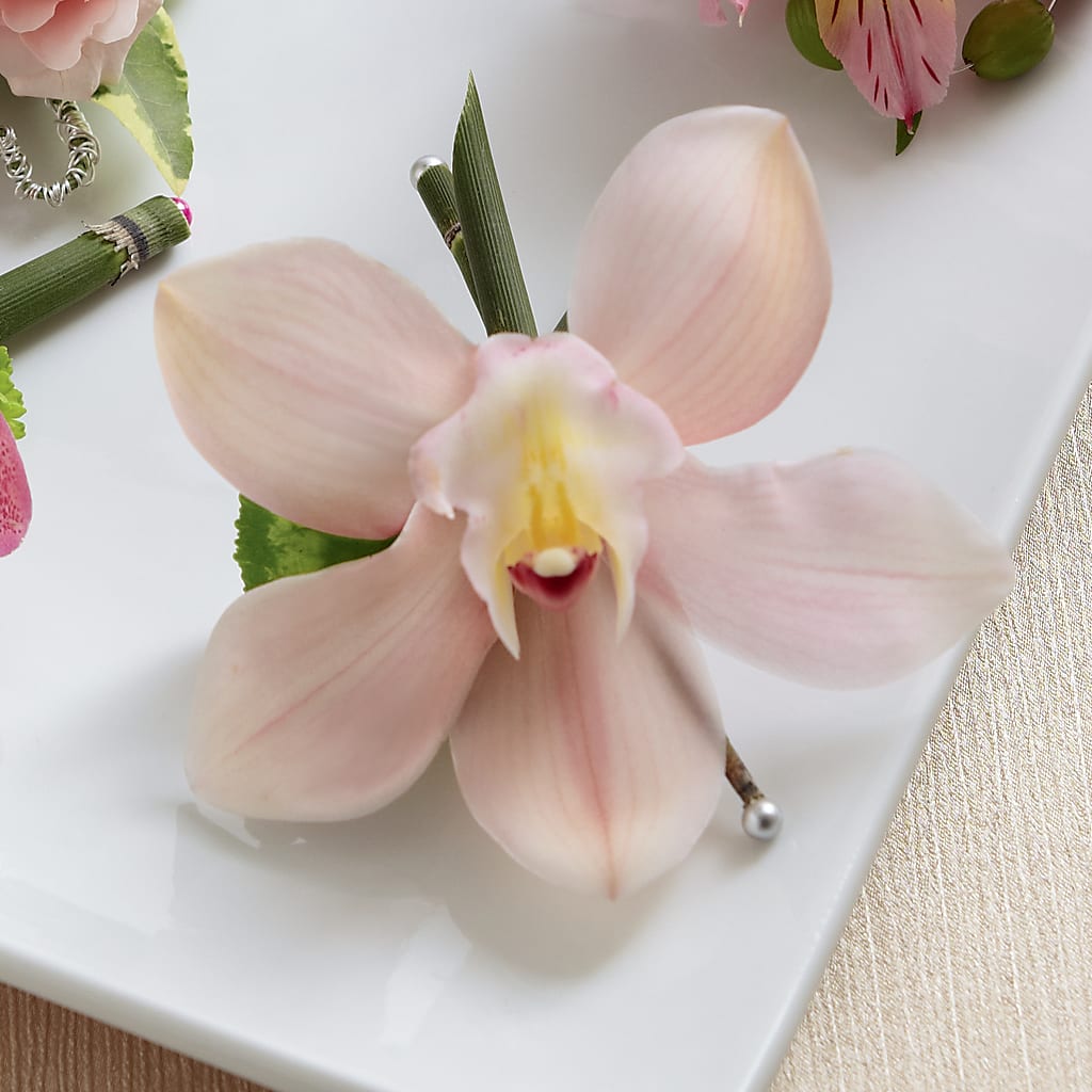 Pink Cymbidium Boutonniere – LULU & J FLOWERS, Orange CA
