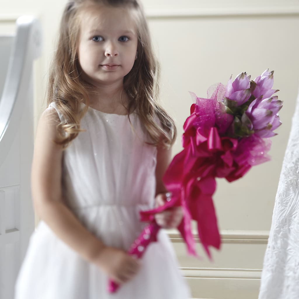 Sparkle Pink Flower Girl Bouquet – LULU & J FLOWERS, Orange CA