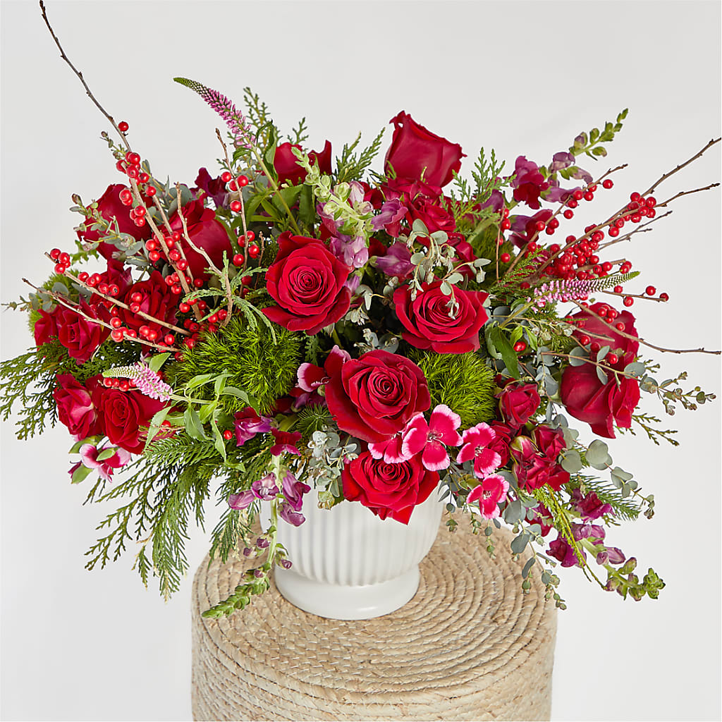 Big Red Bow Bouquet – LULU & J FLOWERS, Orange CA