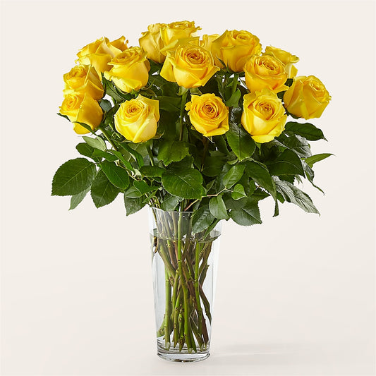 Long Stem Yellow Rose Bouquet – LULU & J FLOWERS, Orange CA