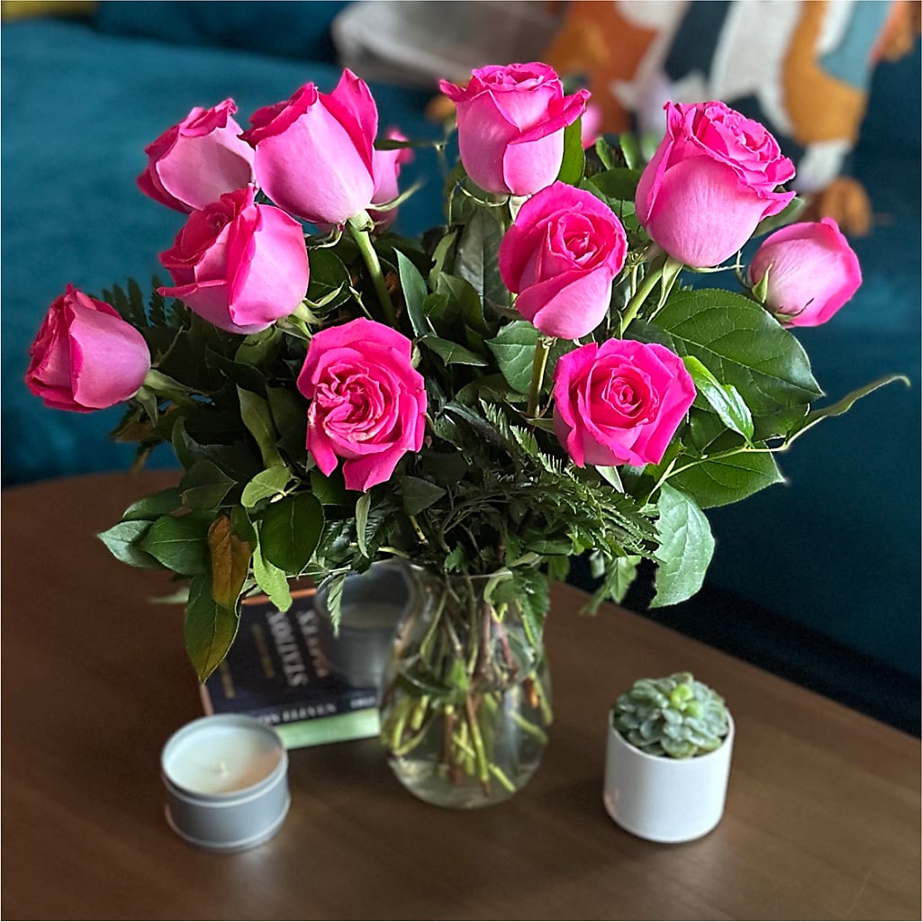 Long Stem Pink Rose Bouquet – LULU & J FLOWERS, Orange CA