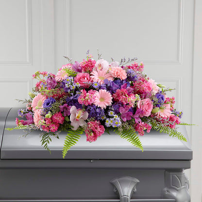 Glorious Garden Casket Spray – LULU & J FLOWERS, Orange CA