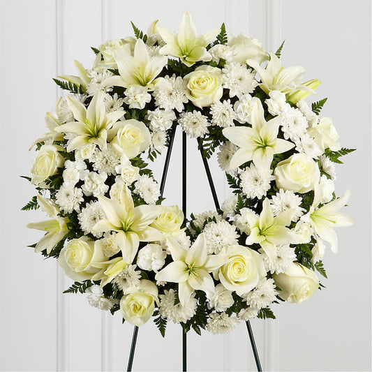 Treasured Tribute Wreath – LULU & J FLOWERS, Orange CA