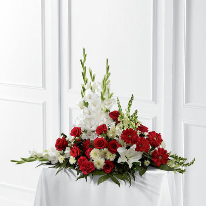 Crimson & White Arrangement – LULU & J FLOWERS, Orange CA