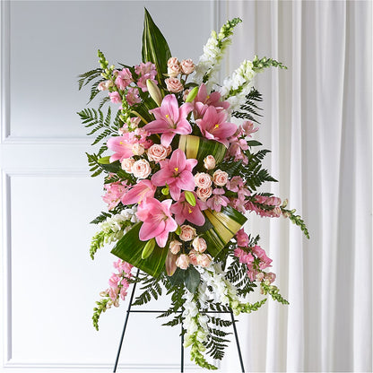Elegant Embrace Standing Spray – LULU & J FLOWERS, Orange CA