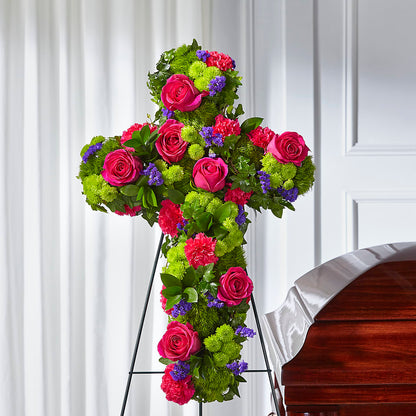 Tribute Rose Floral Cross – LULU & J FLOWERS, Orange CA