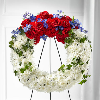 Patriotic Passion Wreath – LULU & J FLOWERS, Orange CA