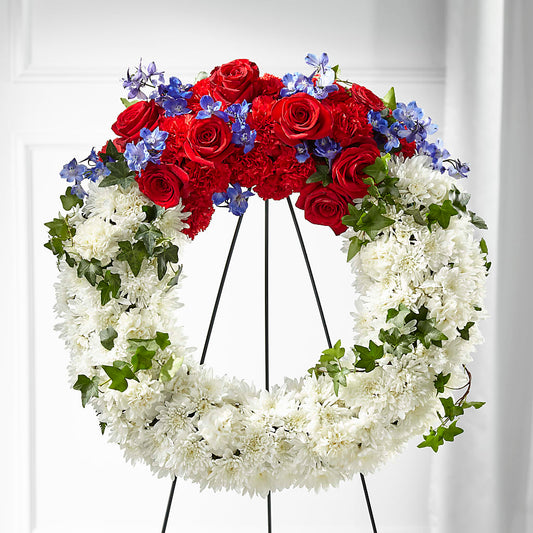 Patriotic Passion Wreath – LULU & J FLOWERS, Orange CA