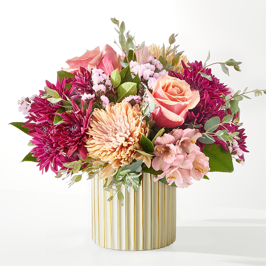 Berry Cobbler Bouquet with Ivory Vase – LULU & J FLOWERS, Orange CA