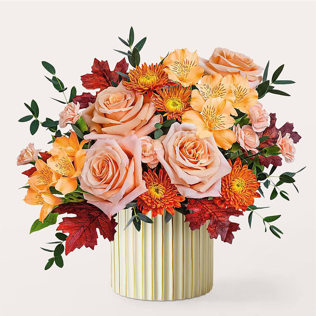 Spiced Latte Bouquet with Ivory Vase – LULU & J FLOWERS, Orange CA