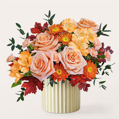 Spiced Latte Bouquet with Ivory Vase – LULU & J FLOWERS, Orange CA