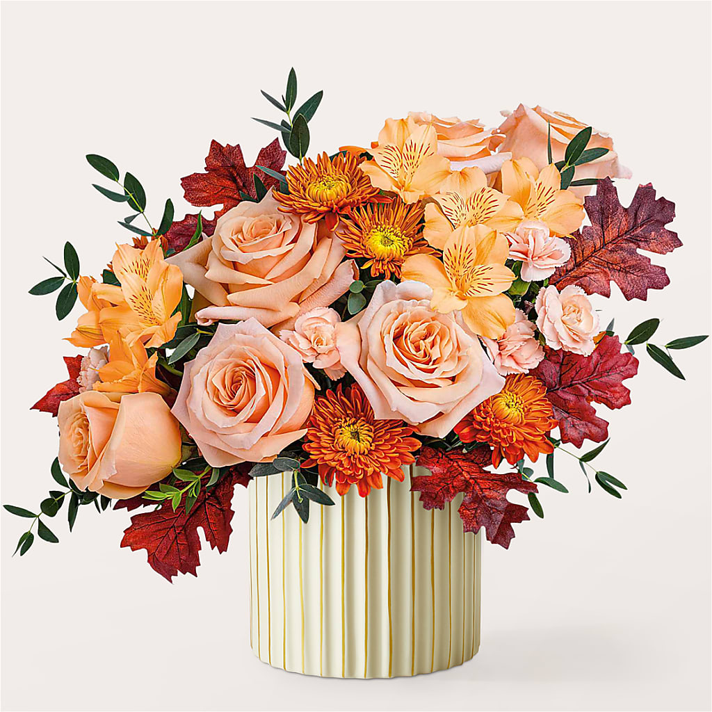 Spiced Latte Bouquet with Ivory Vase – LULU & J FLOWERS, Orange CA