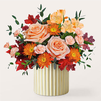 Spiced Latte Bouquet with Ivory Vase – LULU & J FLOWERS, Orange CA
