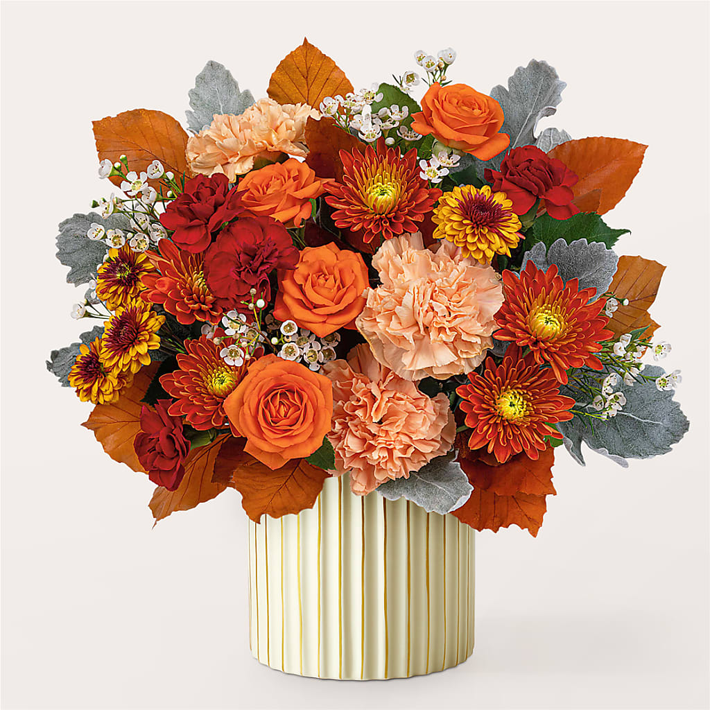 Merlot Bouquet with Ivory Vase – LULU & J FLOWERS, Orange CA