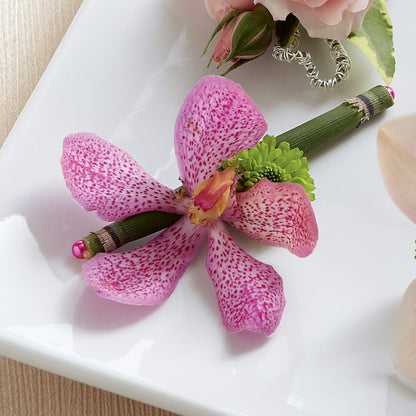 Pink Mokara Boutonniere – LULU & J FLOWERS, Orange CA