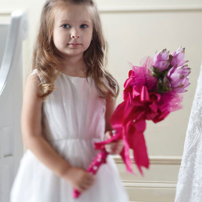 Sparkle Pink Flower Girl Bouquet – LULU & J FLOWERS, Orange CA