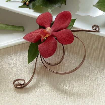 Red Mokara Boutonniere – LULU & J FLOWERS, Orange CA